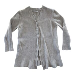 Vintage Daniel Napier Angora Geelong Wool Cardigan Grey Womens 12